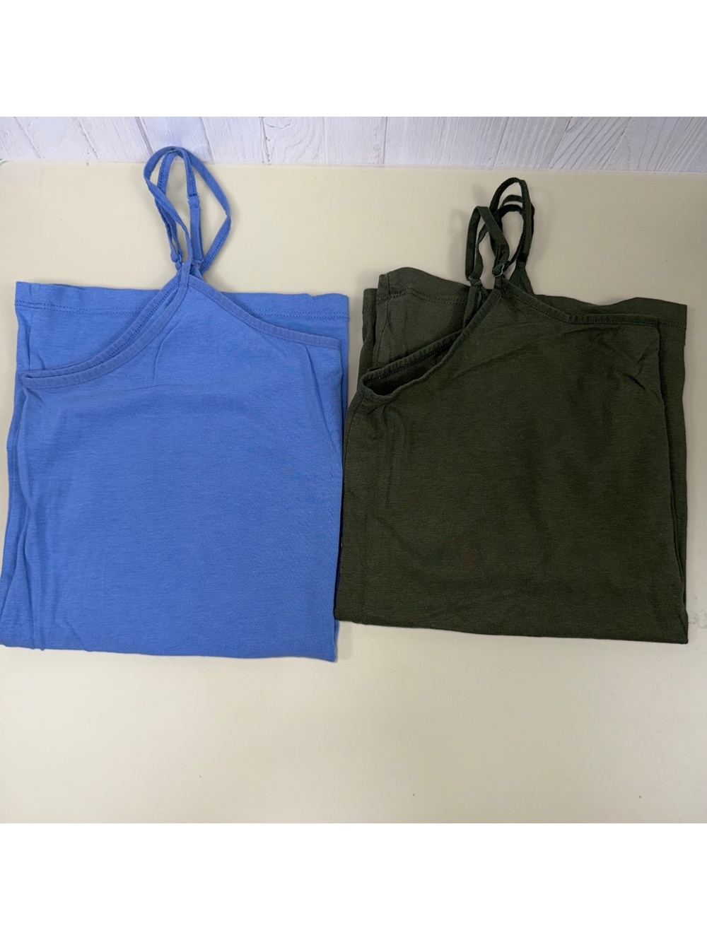 Time and Tru 2 Pack Cami Tank Tops Blue Green L 12-14